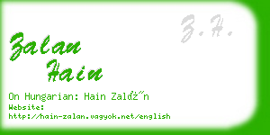 zalan hain business card